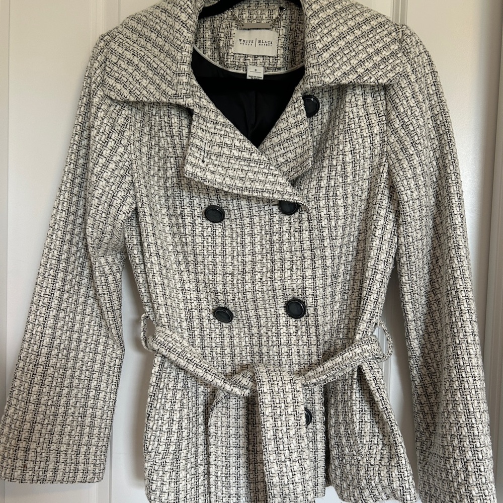 White House Black Market Black and White Tweed jacket